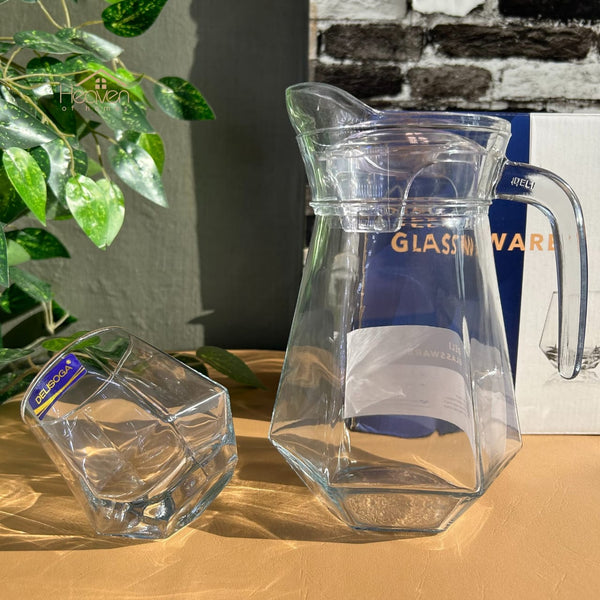 Premium Geometric Crystal Glasses – Modern Whiskey & Juice Glass Set (2 Pcs)